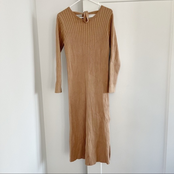WAYF Dress Dede and Emily BFF Camel Sweater Dress NWT Medium - Picture 6 of 7